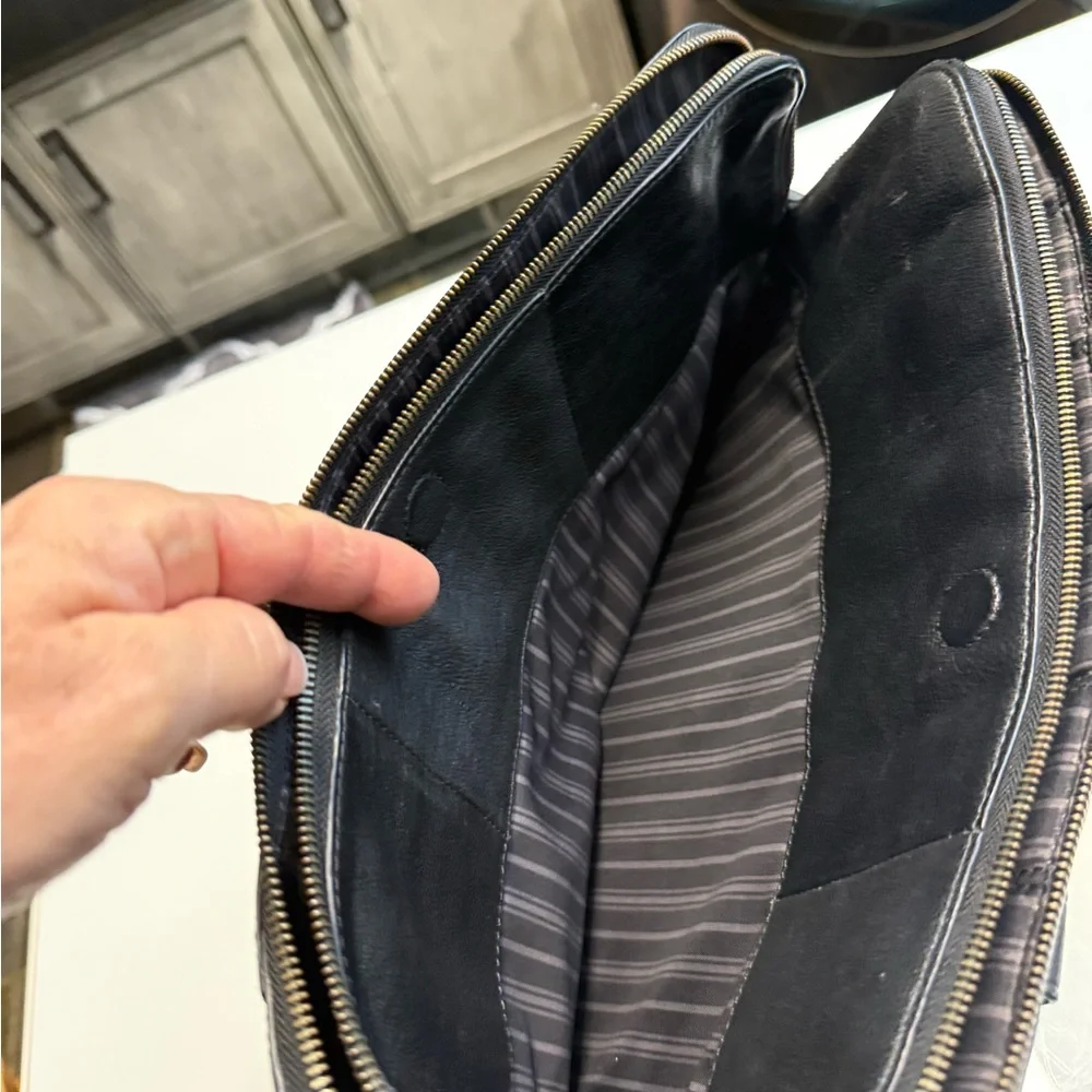 TUMI Black Leather Briefcase